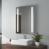 EMKE Miroir lumineux salle de bain 60x80cm, Miroir LED salle de bain, Miroir avec l'éclairage, Lumière blanche froide