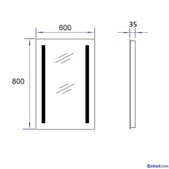 EMKE Miroir lumineux salle de bain 60x80cm, Miroir LED salle de bain, Miroir avec l'éclairage, Lumière blanche froide