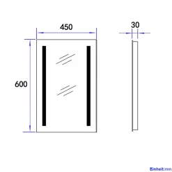 Miroir Lumineux|EMKE Miroir lumineux salle de bain 45x60cm, Miroir LED salle de bain, Miroir avec l'éclairage, Lumière blanche froide