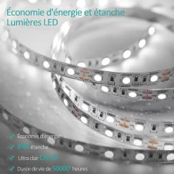 Miroir Lumineux|EMKE Miroir lumineux salle de bain 120x60cm, Miroir LED, Interrupteur Tactile, 3x Grossissement, éclairage Lumière Blanche Froide