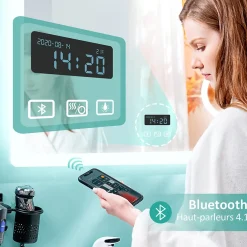 Miroir Lumineux|EMKE Miroir lumineux salle de bain 100x60cm,Interrupteur Tactile,Anti-buée,3x Grossissement,Bluetooth,3 couleurs de LED Lumières