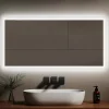EMKE Miroir lumineux salle de bain 120x60cm, Miroir LED avec Interrupteur à bouton, Anti-buée, lumière Blanche Froide/Chaude