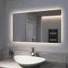 Miroir Lumineux|EMKE Miroir lumineux salle de bain Rétro-éclairage 100x60cm, avec Interrupteur Tactile, LED éclairage lumière Froide/Chaude/Neutre