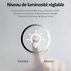 EMKE Miroir lumineux salle de bain 50x70cm, Miroir LED avec l'éclairage, Interrupteur Tactile, Anti-buée, Lumière Blanche Froide