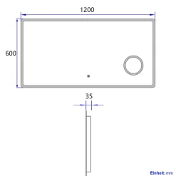 Miroir Lumineux|EMKE Miroir lumineux salle de bain 120x60cm, Miroir LED avec Interrupteur Tactile, 3x Grossissement, Lumière Blanche Froide