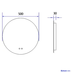 Miroir Lumineux|EMKE Miroir lumineux salle de bain rond 50cm, rétro-éclairage sans cadre, Interrupteur Tactile, Lumière Froide/Neutre/Chaude