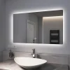 EMKE Miroir lumineux salle de bain Rétro-éclairage 100x60cm, Miroir LED avec Interrupteur Tactile, lumière blanche froide