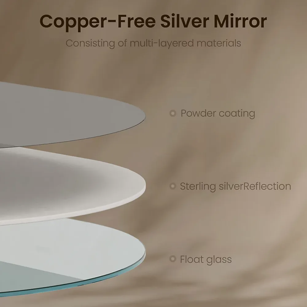 Miroir Simple|EMKE Miroir rond mural 60x100 cm, sans cuivre, résistant, pour salle de bain, entrée, salon ou chambre