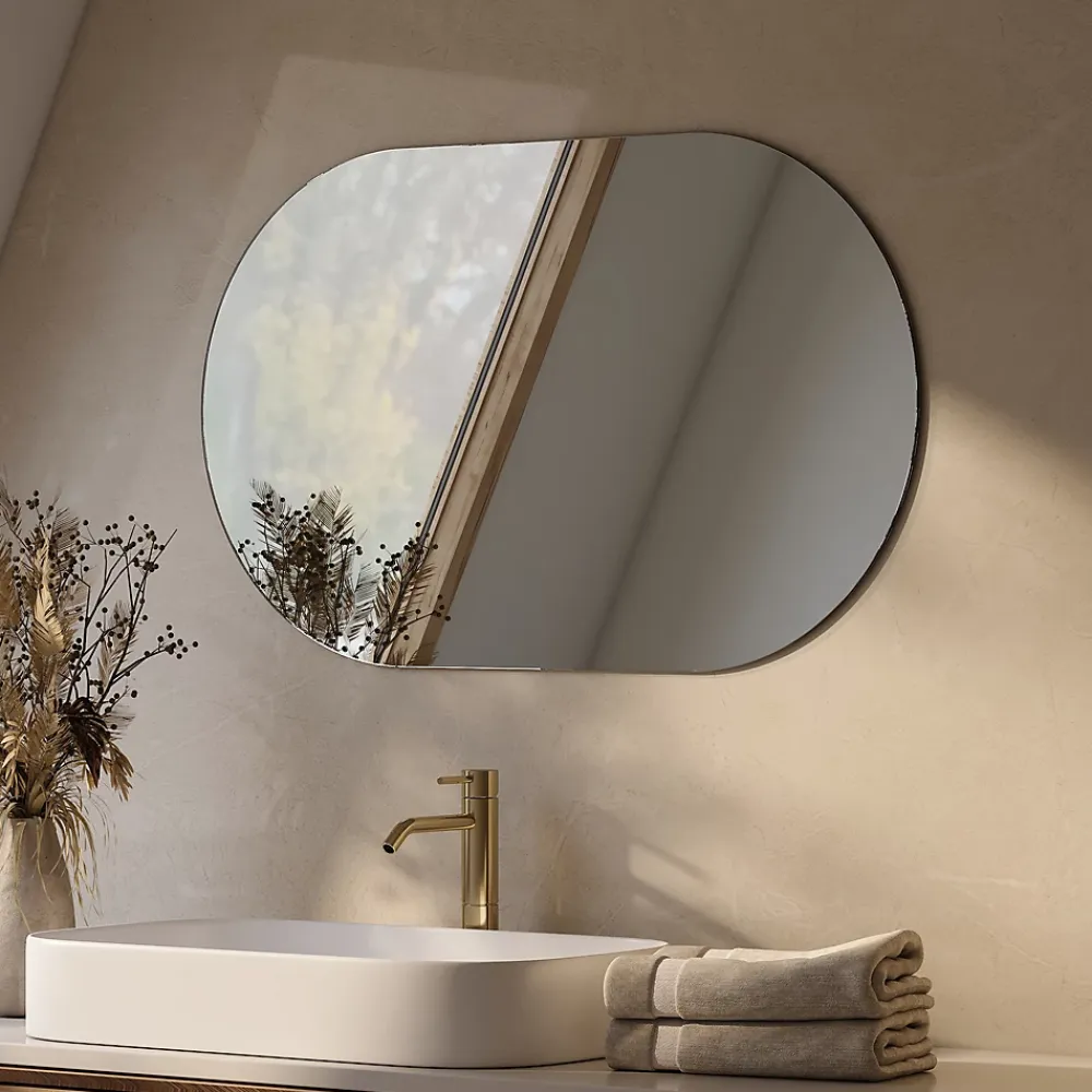 Miroir Simple|EMKE Miroir rond mural 60x100 cm, sans cuivre, résistant, pour salle de bain, entrée, salon ou chambre