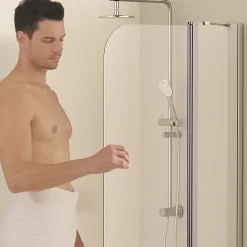 Pare-Baignoire|EMKE Paroi de douche pliable pour baignoire 100 x 140 cm, verre trempé 6 mm, cadre chromé
