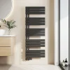 Sèche-Serviettes Eau Chaude|EMKE Radiateur Chauffe-Serviettes à Eau Chaude, Modèle Plat Anthracite Connexion Latérale 1320x500mm 661W