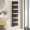 Sèche-Serviettes Eau Chaude|EMKE Radiateur Sèche-Serviettes à Eau Chaude Flat Panel - Noir Mat 160x40 cm - 684W