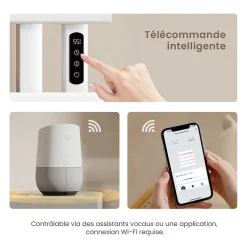 EMKE Radiateur sèche-serviettes électrique salle de bain avec thermostat, 100x50 cm, 350W, blanc brillant
