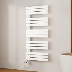 EMKE Radiateur Sèche-Serviettes Électrique 1320x600 mm, Blanc 800W, WiFi, Modes Intelligents, Détection Fenêtre