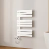 Sèche-Serviettes Électrique|EMKE Radiateur Sèche-Serviettes Électrique 762x500 mm, Blanc 400W, WiFi, Modes Intelligents, Détection Fenêtre