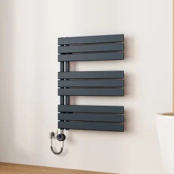 EMKE Radiateur Sèche-Serviettes Électrique 762x600 mm, Gris Anthracite 400W, WiFi, Modes Intelligents, IPX4