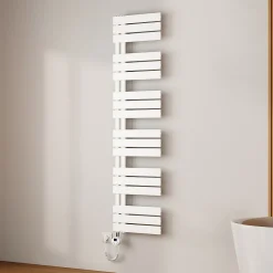 Sèche-Serviettes Électrique|EMKE Radiateur Sèche-Serviettes Électrique 1599x400 mm, Blanc 800W, WiFi, Modes Intelligents, Détection Fenêtre