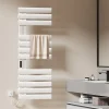 EMKE Radiateur sèche-serviettes électrique salle de bain avec thermostat, 130x50 cm, 450W, blanc brillant