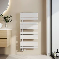 EMKE Radiateur Sèche-Serviettes à Eau Chaude Flat Panel - Blanc Brillant 104x50 cm - 529W