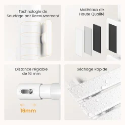 EMKE Radiateur Sèche-Serviettes Électrique 1041x400 mm, Blanc 400W, WiFi, Modes Intelligents, Détection Fenêtre