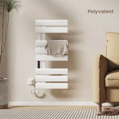 Sèche-Serviettes Électrique|EMKE Radiateur sèche-serviettes électrique salle de bain avec thermostat, 85x40 cm, 285W, blanc brillant