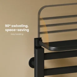 EMKE Radiateur sèche-serviettes électrique salle de bain 50 x 50 cm, température constante intelligente, noir mat