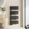 EMKE Radiateur Sèche-Serviettes à Eau Chaude, Panneau Plat Salle de Bain Noir 1041x500mm 529W