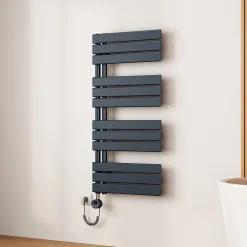 Sèche-Serviettes Électrique|EMKE Radiateur Sèche-Serviettes Électrique 1041x500 mm, Gris Anthracite 600W, WiFi, Modes Intelligents, IPX4