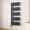 Sèche-Serviettes Électrique|EMKE Radiateur Sèche-Serviettes Électrique 1320x600 mm, Gris Anthracite 800W, WiFi, Modes Intelligents, IPX4
