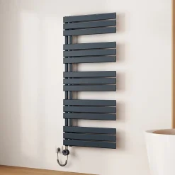 Sèche-Serviettes Électrique|EMKE Radiateur Sèche-Serviettes Électrique 1320x600 mm, Gris Anthracite 800W, WiFi, Modes Intelligents, IPX4