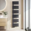 EMKE Radiateur Sèche-Serviettes à Eau Chaude, Connexion Latérale Design Plat Anthracite 1599x400mm 718W