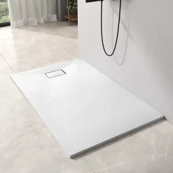 EMKE Receveur de douche receveur de douche plat antidérapant SMC receveur de douche à découper, 120x90cm, Blanc