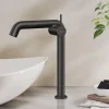 EMKE Robinet de Salle de Bain Noir Mat, 332 x 220 x 76 mm, Laiton, Cartouche Céramique, Mitigeur pour Lavabo, Installation Facile