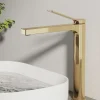 EMKE Robinet Lavabo Salle de Bain 335x233x46 mm Or Champagne, Mitigeur en Cuivre, Robinet de Cuisine , Cartouche Céramique