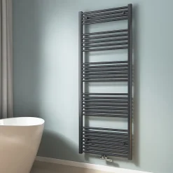 Sèche-Serviettes Eau Chaude|EMKE Sèche-serviette eau chaude, Radiateur sèche-serviettes raccordement central Anthracite 160x60cm 761Watts