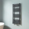 EMKE Sèche-serviette eau chaude, Radiateur sèche-serviettes raccordement central Anthracite 100x40cm 356Watts