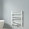 Sèche-Serviettes Eau Chaude|EMKE Sèche-serviette eau chaude, Radiateur sèche-serviettes raccordement central Blanc 75x60cm 337Watts
