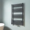 Sèche-Serviettes Eau Chaude|EMKE Sèche-serviette eau chaude, Radiateur sèche-serviettes raccordement central Anthracite 100x60cm 498Watts