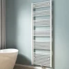Sèche-Serviettes Eau Chaude|EMKE Sèche-serviette eau chaude, Radiateur sèche-serviettes raccordement central Blanc 180x60cm 860Watts