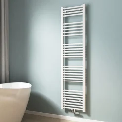 Sèche-Serviettes Eau Chaude|EMKE Sèche-serviette eau chaude, Radiateur sèche-serviettes raccordement central Blanc 160x40cm 547Watts