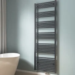 EMKE Sèche-serviette eau chaude, Radiateur sèche-serviettes raccordement central Anthracite 180x60cm 860Watts