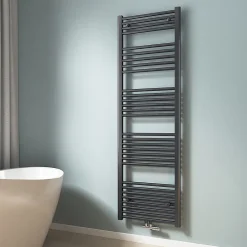 EMKE Sèche-serviette eau chaude, Radiateur sèche-serviettes raccordement central Anthracite 180x60cm 860Watts