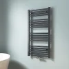 Sèche-Serviettes Eau Chaude|EMKE Sèche-serviette eau chaude, Radiateur sèche-serviettes raccordement central Anthracite 100x50cm 427Watts