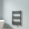 EMKE Sèche-serviette eau chaude, Radiateur sèche-serviettes raccordement central Anthracite 75x50cm 291Watts