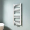 EMKE Sèche-serviette eau chaude, Radiateur sèche-serviettes raccordement central Blanc 100x40cm 356Watts