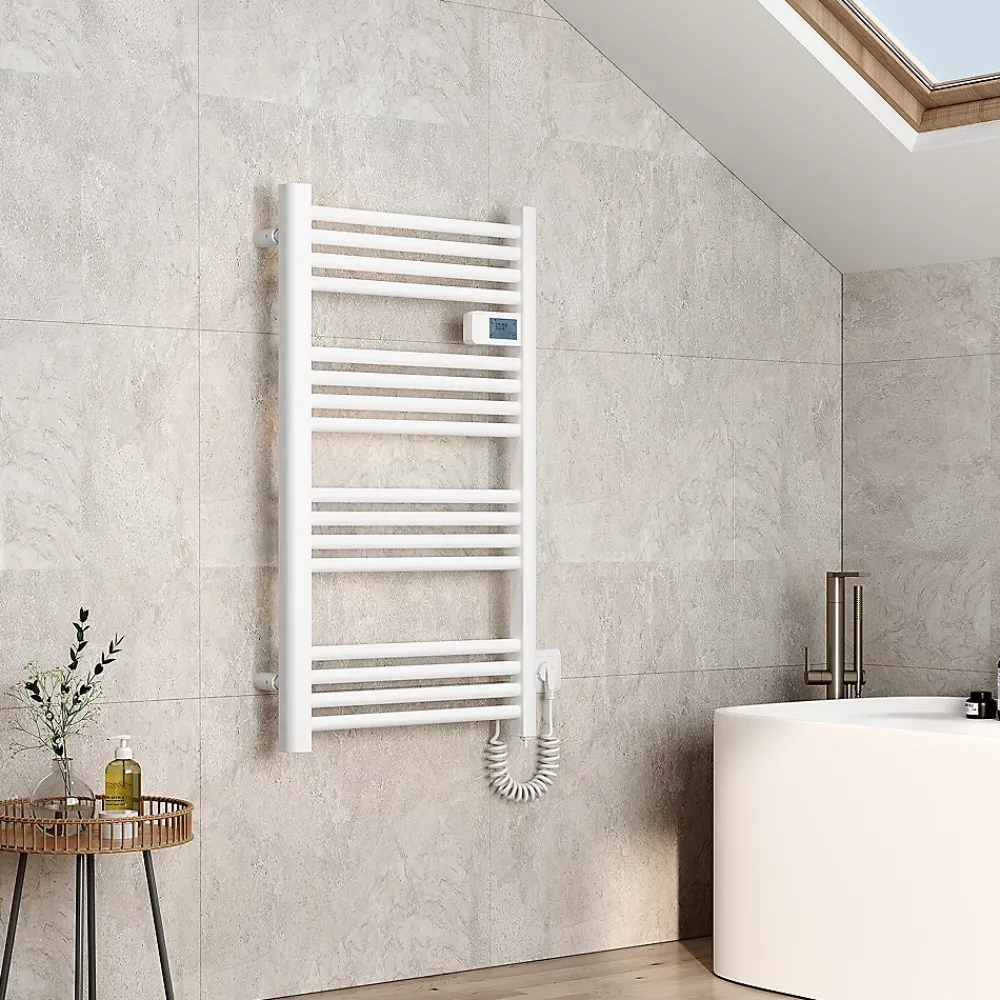 Sèche-Serviettes Électrique|EMKE Sèche-serviette électrique Aluminium Commande tactile Température réglable - 960 x 540 mm Blanc 500W