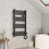 Sèche-Serviettes Électrique|EMKE Sèche-serviette électrique Aluminium Commande tactile Température réglable - 960 x 540 mm Noir 500W