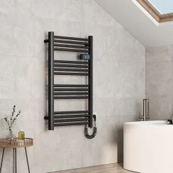 Sèche-Serviettes Électrique|EMKE Sèche-serviette électrique Aluminium Commande tactile Température réglable - 960 x 540 mm Noir 500W