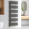 Sèche-Serviettes Eau Chaude|EMKE Sèche-serviettes à Eau Chaude Panneau Plat, Sèche-serviettes connexion latérale pour, Anthracite 1599x600mm 1005Watts