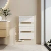 Sèche-Serviettes Eau Chaude|EMKE Sèche-serviettes à Eau Chaude 762x500mm, Panneau Plat Blanc avec Raccordement Latéral, 397 Watts